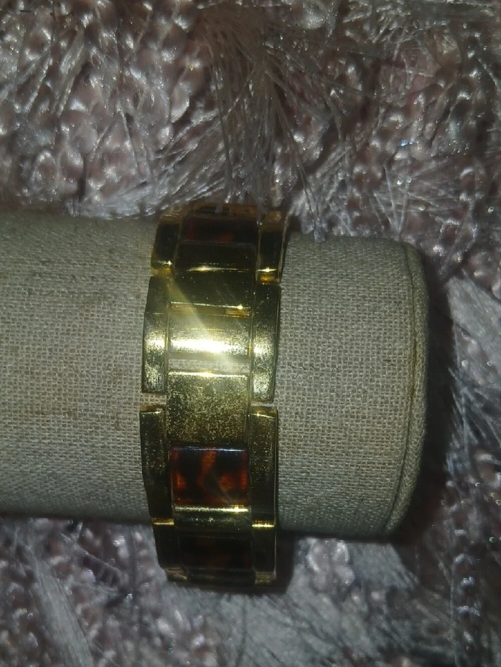 Joan Rivers Classic Vintage 90's Faux Tortoiseshell Bracelet Watch Needs Battery